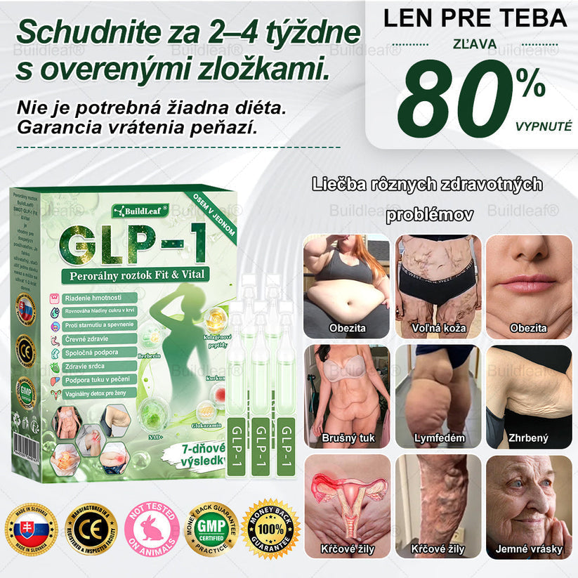 🍏🍏🍏BuildLeaf® GLP-1 6-v-1 Fit & Vital Perorálny Roztok ✅ (Len raz denne, viditeľné zmeny už za 7 dní) Pre obezitu, kardiovaskulárne ochorenia, cukrovku, spánkové apnoe, zdravie čriev, problémy s kĺbmi a ďalšie