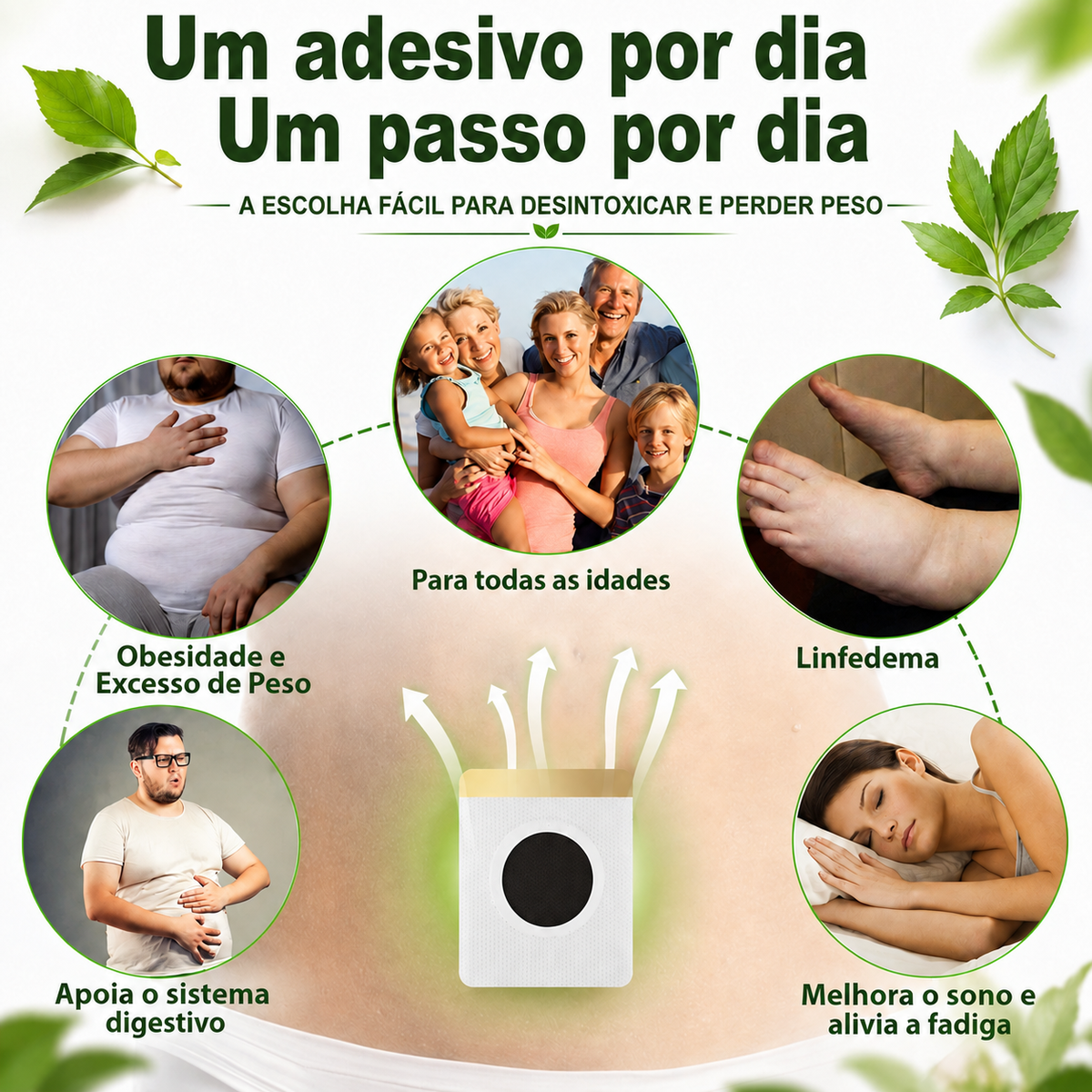 Adesivo Premium 10 em 1 à Base de Ervas Naturais com Veneno de Abelha  (Mudanças visíveis em apenas 7 dias)  ✅ Para gestão do peso, cuidados com a pele, controlo da glicemia, bem-estar respiratório durante o sono, desconforto nas articulações e muito mais
